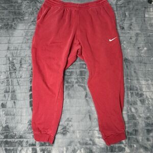 Nike Sweatpants Mens 2XL Red Fleece Jogger Elastic Waist Pockets 826431-690